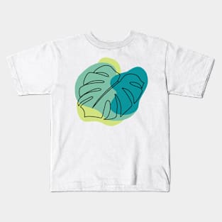 Colorblock Monstera Leaf - green Kids T-Shirt